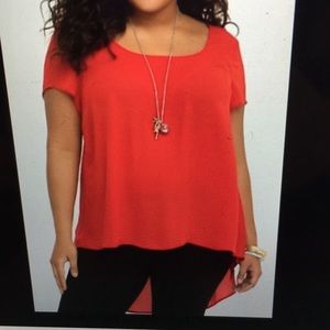 Torrid red gorgette Hilo blouse